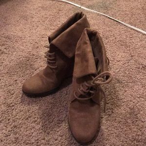 Suede brown booties